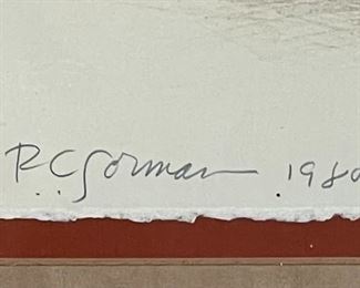 Signed RC Gorman Litho Chela State II R.C. 1980 Lithograph Framed Litho Serigraph Frame: 30 x 36in Art: 22 x 28in