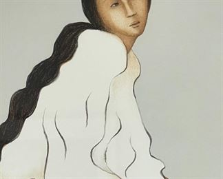 Signed RC Gorman Litho Chela State II R.C. 1980 Lithograph Framed Litho Serigraph Frame: 30 x 36in Art: 22 x 28in