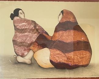 Signed RC Gorman Color Trial Proof Litho Navajo Women State II R.C. 1980 Lithograph Framed Litho Serigraph Frame: 31 x 38in Art: 22.5 x 30in