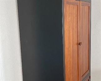 Ethan Allen American Impressions AV/Wardrobe Cabinet Cherry & Ebony 85 x 48 x 25in HxWxD