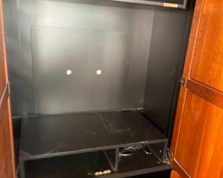 Ethan Allen American Impressions AV/Wardrobe Cabinet Cherry & Ebony 85 x 48 x 25in HxWxD