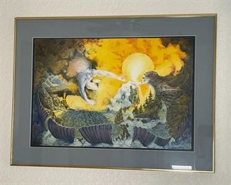 Pencil Signed Lithograph Framed Art Frame: 21 x 28.75in Image: 15.25 x 22.75in