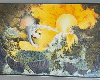 Pencil Signed Lithograph Framed Art Frame: 21 x 28.75in Image: 15.25 x 22.75in