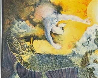 Pencil Signed Lithograph Framed Art Frame: 21 x 28.75in Image: 15.25 x 22.75in