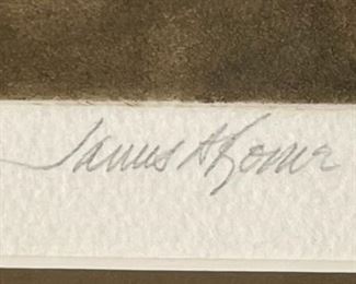 Shaman James A Rome Signed Etching litho Framed Art Lithograph Print Frame: 20 x 17in Image: 11.75 x 8.75in