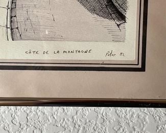 Signed Litho Cote De La Montagne Frame: 18.25 x 12.25in Image: 13.5 x 19.5in