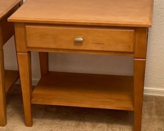 2pc Ethan Allen Elements Natural Maple Nightstands PAIR 24 x 26 x 17.5in HxWxD