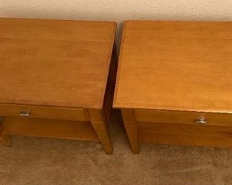 2pc Ethan Allen Elements Natural Maple Nightstands PAIR 24 x 26 x 17.5in HxWxD