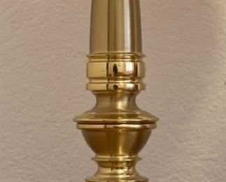 2pc Stiffel Brushed Brass Lamps PAIR 27.5in H x 16.5in diameter