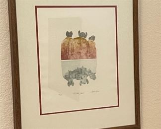Signed The Three Graces James A Roma Native American Etching Litho Framed Art Lithograph Print Frame: 23 x 19.75Image: 12 x 8