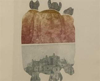 Signed The Three Graces James A Roma Native American Etching Litho Framed Art Lithograph Print Frame: 23 x 19.75Image: 12 x 8