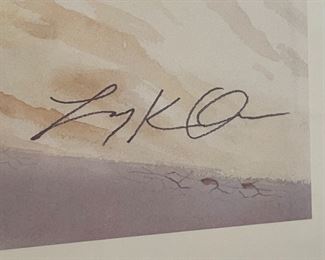 Signed Route 66 Two Guns AZ Gas Station Litho Framed Print Frame: 27.5 x 24in Image: 21.25 x 17.25in