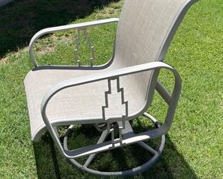 5pc Tropitone Outdoor Patio Table & Chairs Set Aluminum Sling Table: 27in H x 48in diameter
