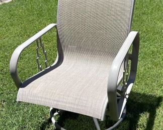 5pc Tropitone Outdoor Patio Table & Chairs Set Aluminum Sling Table: 27in H x 48in diameter