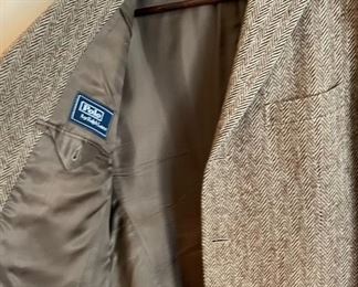 Polo Ralph Lauren Suit Jacket Italy Blue Label Tweed #1 Sz: 42