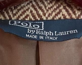 Polo Ralph Lauren Suit Jacket Italy Blue Label Tweed #1 Sz: 42
