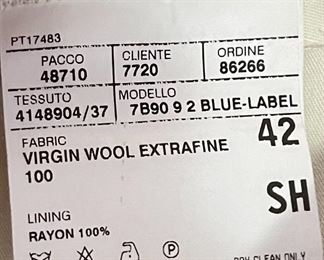 Polo Ralph Lauren Suit Jacket & Pants Italy Blue Label Virgin Wool #2 Jacket: 42 Pants: ?