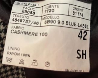 Polo Ralph Lauren Suit Jacket Italy Blue Label Cashmere #3 Sz: 42