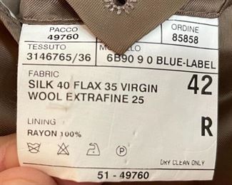 Polo Ralph Lauren Suit Jacket Italy Blue Label Silk/Flax/Wool #4 Sz: 42