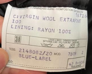 Polo Ralph Lauren Tuxedo Jacket I& Pants Italy Blue Label Virgin Wool #5 Jacket: 42 Pants: 36W