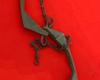 Vintage Paolo Solari Cosanti BRONZE WIND BELL Large Hanging Metal Garden Chime Bell 3.5 x 2.75in