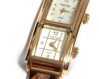 Anne Klein Dual Timezone Watch in Box 12/1458 751S Womens Face: 1.4x0.7in Bracelet: 6.25in
