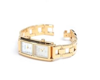 Anne Klein Dual Timezone Watch in Box 12/1458 751S Womens Face: 1.4x0.7in Bracelet: 6.25in