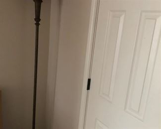 Tall floor lamp with beaded shade