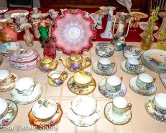 TABLES FULL of Ceramics - Crystal - Glassware