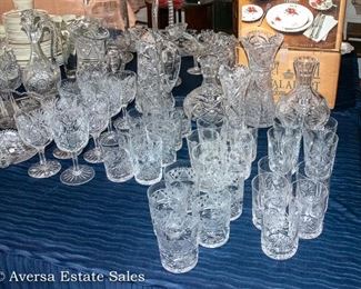 TABLES FULL - Ceramics - Glassware:  CUT Crystal