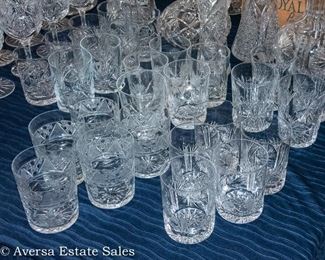 TABLES FULL - Ceramics - Glassware:  CUT Crystal
