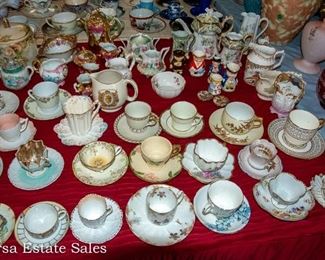 TABLES FULL of Ceramics - Crystal - Glassware