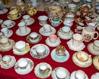 TABLES FULL of Ceramics - Crystal - Glassware