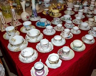 TABLES FULL of Ceramics - Crystal - Glassware