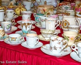 TABLES FULL of Ceramics - Crystal - Glassware