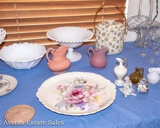 TABLES FULL of Vintage Ceramics - Glassware - Crystal