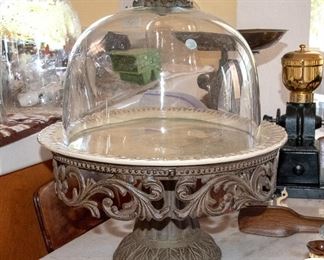 Large Glass Dome cake platter