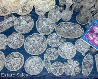 TABLES FULL - Ceramics - Glassware:  CUT Crystal