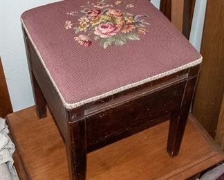 Embroidered Sewing Stool