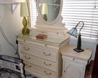 White Wash Dresser and Nightstand