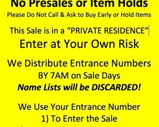 SALE GUIDELINES
