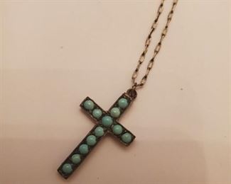 Sterling with Turquoise Cross