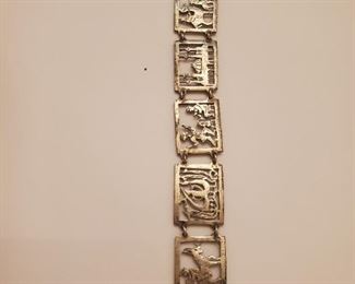 Sterling Silver Cutout Bracelet 16.4 Grams