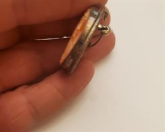 Shell Sterling Silver Cameo Pendant/ Broach