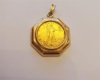 14K 1/10th oz On Pendant Gold Piece...5.8 Grams