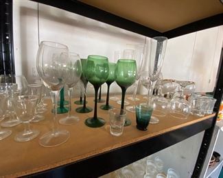 Vintage Green Wine Glasses
