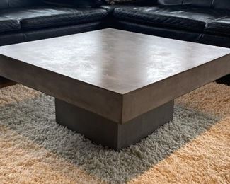 104 315 Square Grey Cement Crate  Barrel Element Coffee Table