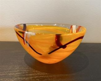 133 Kosta Boda Orange Contrast Bowl