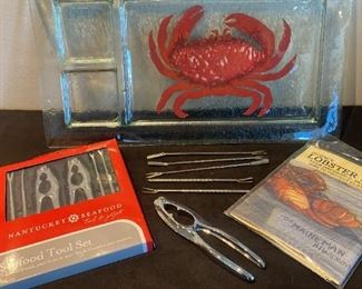 142 Crab Glass Serving Tray