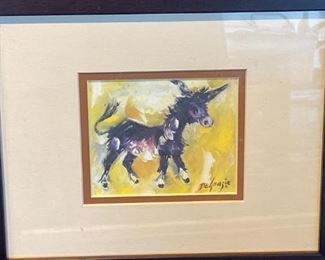 144 DeGrazia Wandering Burro Framed Print